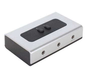 2 Port 3.5mm Stereo Manual Switch Box AUX Audio Speaker selector(Wall Mount Hole Built-in,
