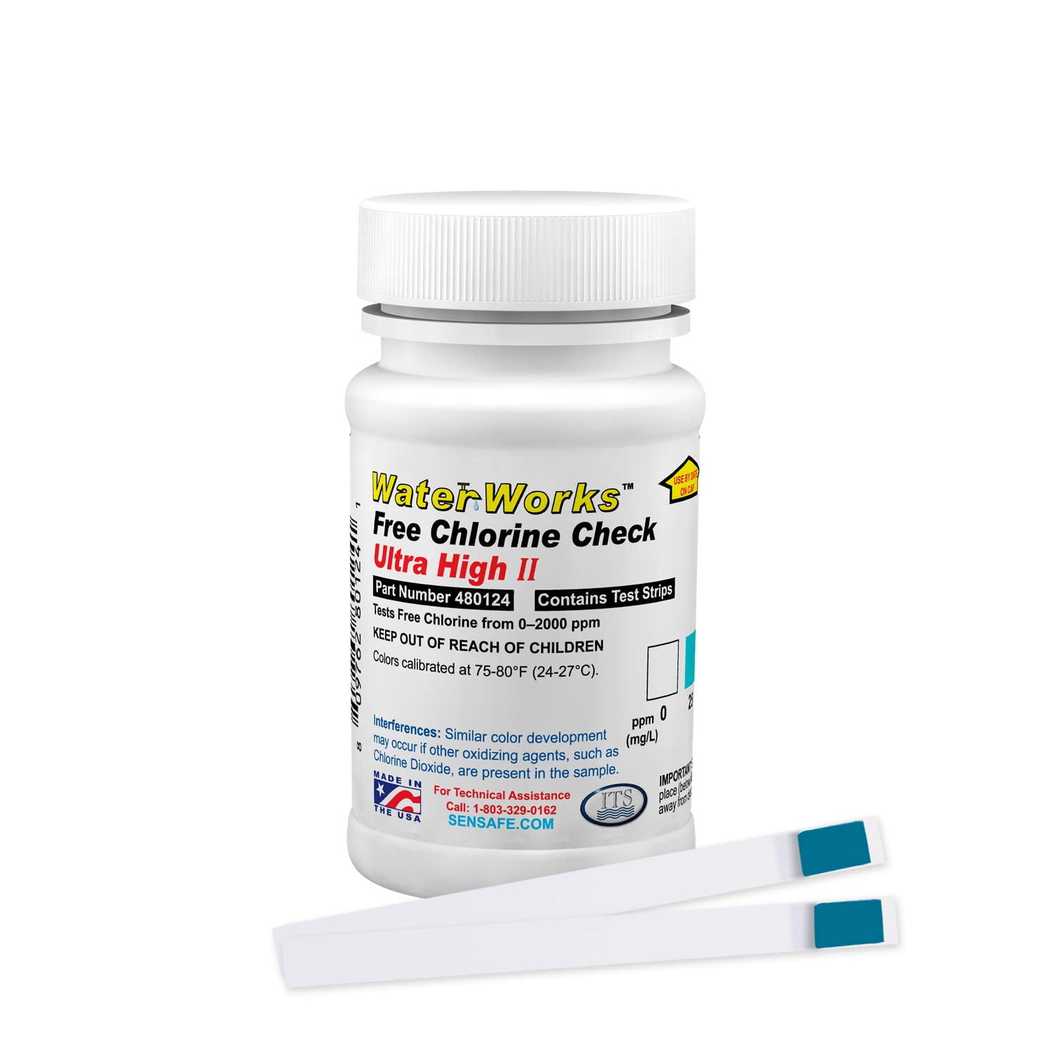 Industrial Test Systems WaterWorks 480124 Free Chlorine Test Strip, Ultra High II Range, 6 - Image 2