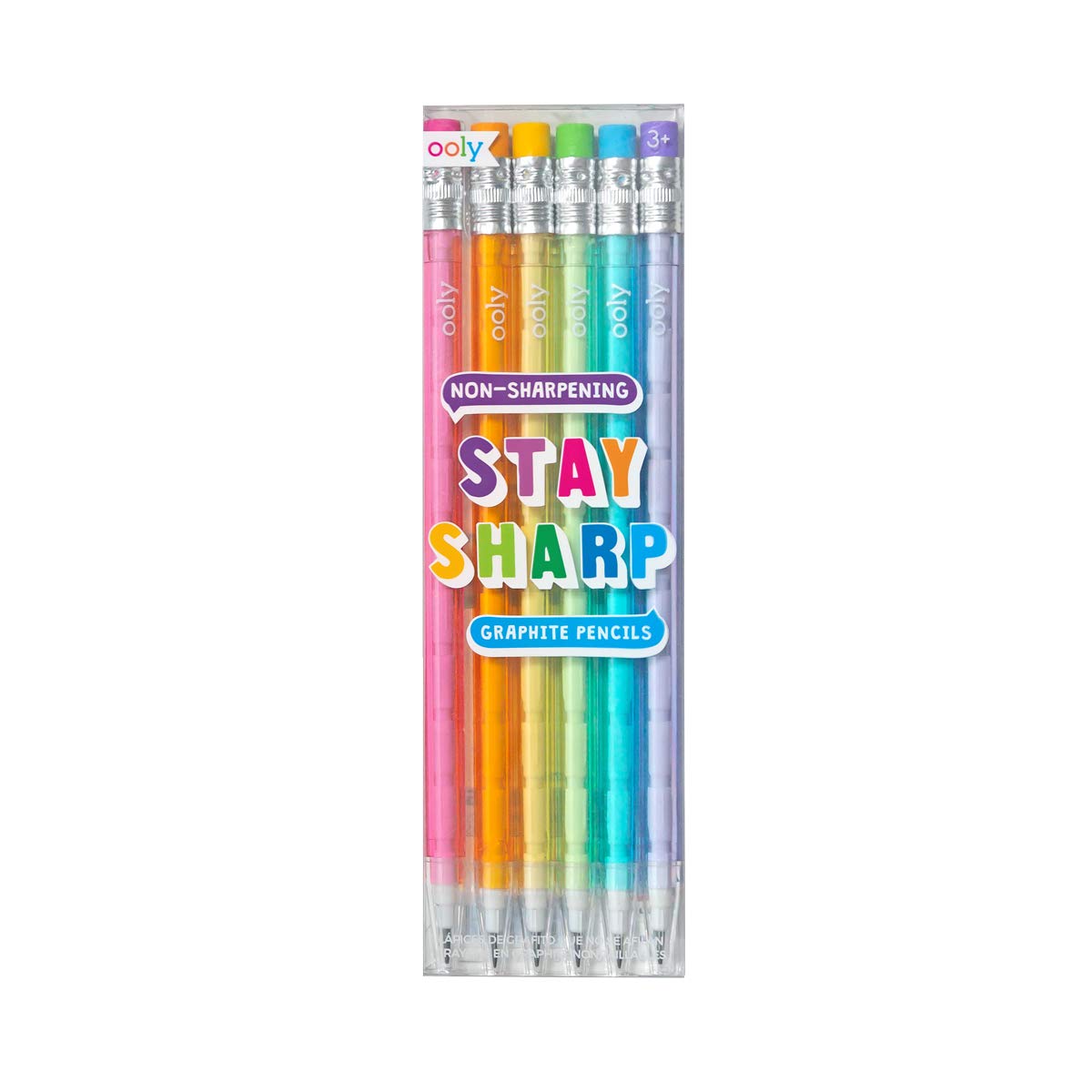 Ooly Stay Sharp Non-Sharpening No. 2 Graphite Pencils - Refillable Pencil Lead with Eraser - Image 2