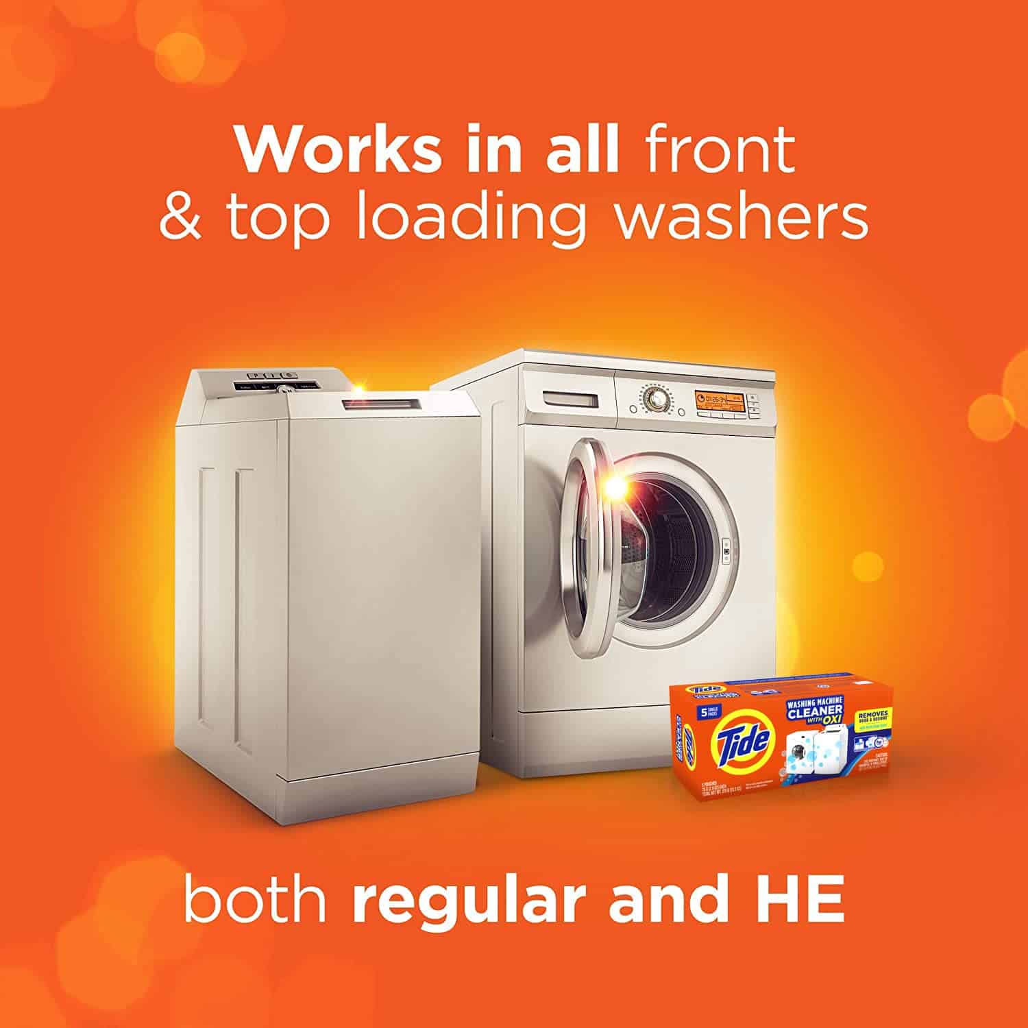 Washing Machine Cleaner by Tide, Washer Machine Cleaner with Oxi for Front and Top Loader - Image 3