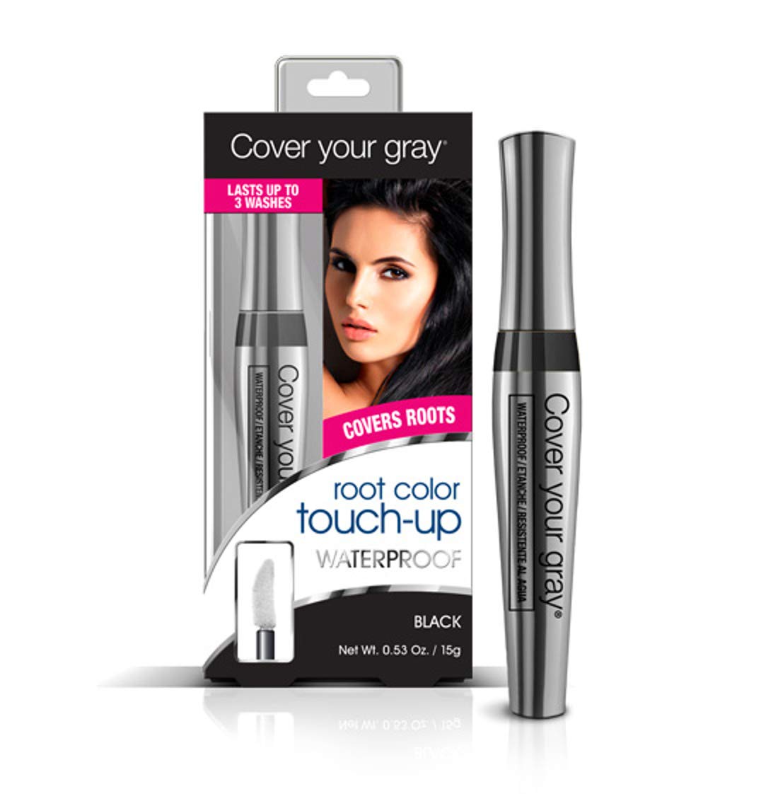 Cover Your Gray Waterproof Root Touch-Up, Black, 0.53 Ounce - Image 2
