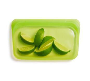 Stasher Platinum Silicone Food Grade Reusable Storage Bag, Lime (Snack) | Reduce Single-Us