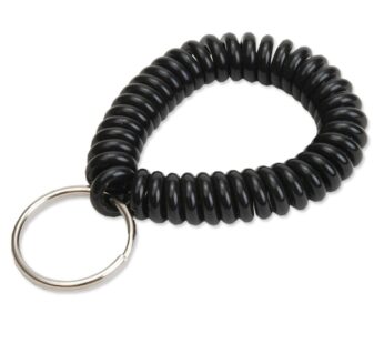 Lucky Line 2 Diameter Spiral Wrist Coil with Steel Key Ring, Flexible Wrist Band Key Chai