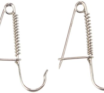 Lacis AW05-SILVER Knitting Pin Pair, Silver, 1.5″ tall, 1″ wide and 1/8″ deep