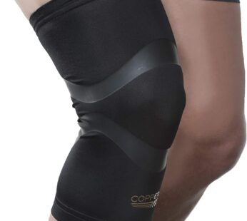 Copper Fit Pro Series Compression Knee Sleeve, Black with Copper Trim, Large, Packaging ma
