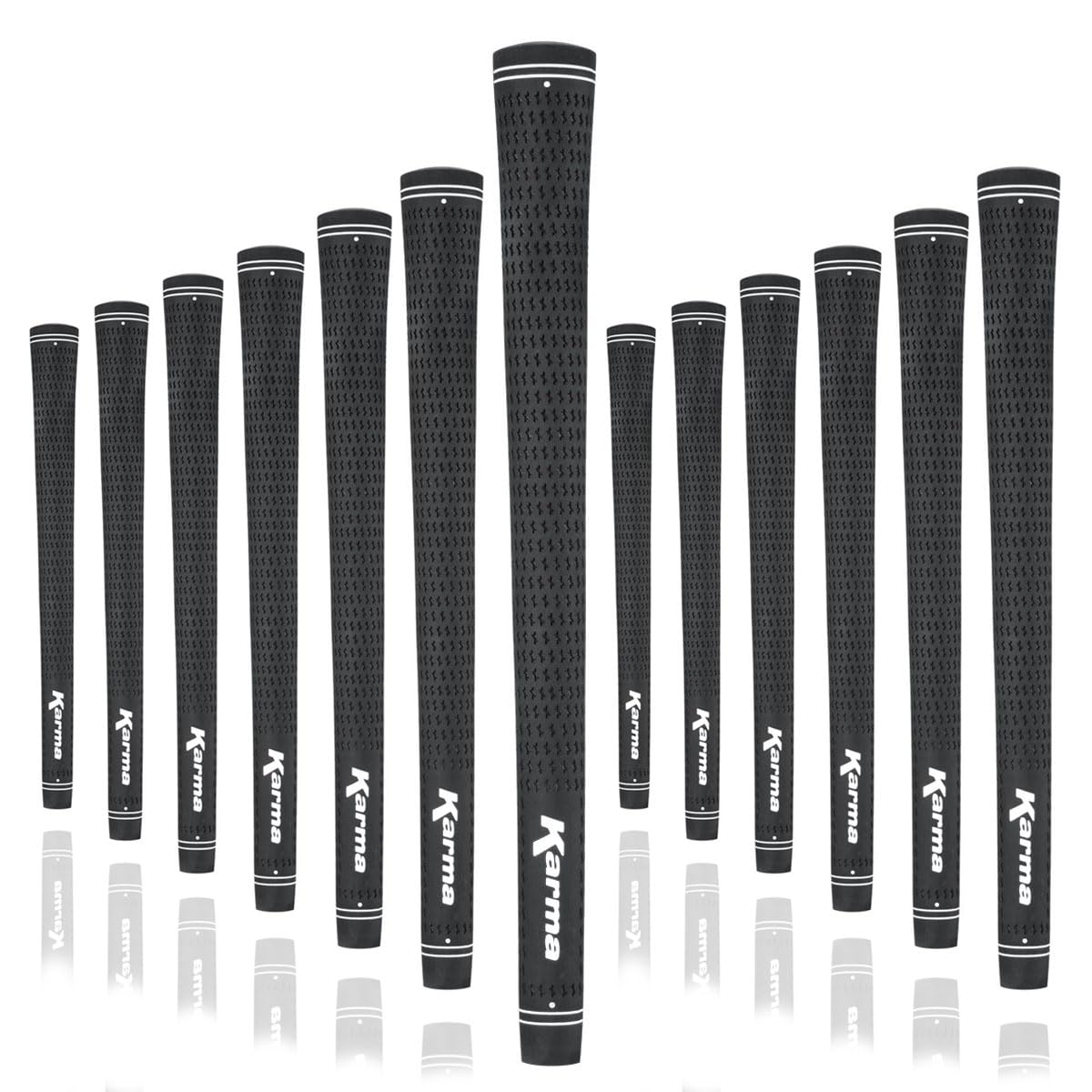 Karma Velour Black Midsize (+1/32") Golf Grips (13 Pack) - Image 2