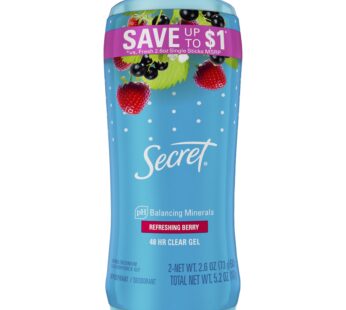 Secret Fresh Clear Gel Deodorant for Women, Summer Berry, 2.6 oz each, Pack of 2