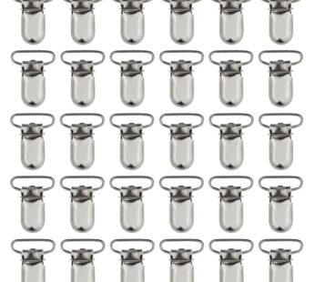 50pcs 1″ Pacifier Suspender Clips, Marrywindix Pacifier Clips for Making Pacifier Holders