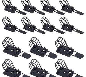Rustark 50Pcs 2 Sizes Adjustable Self-Adhesive Nylon Cable Straps Cable Ties Cord Clamp fo