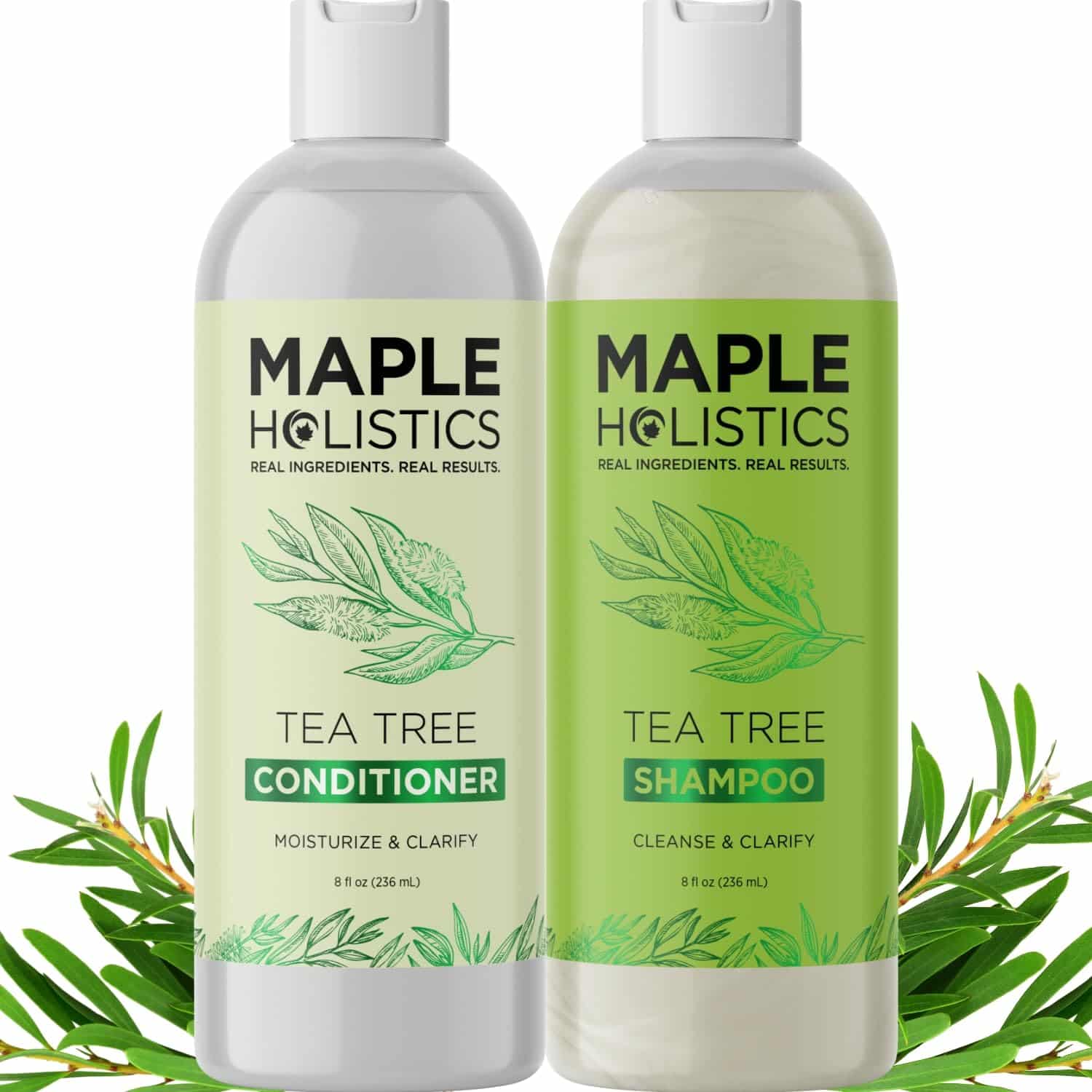 Tea Tree Shampoo and Conditioner Set - Sulfate Free Clarifying Shampoo and Conditioner for