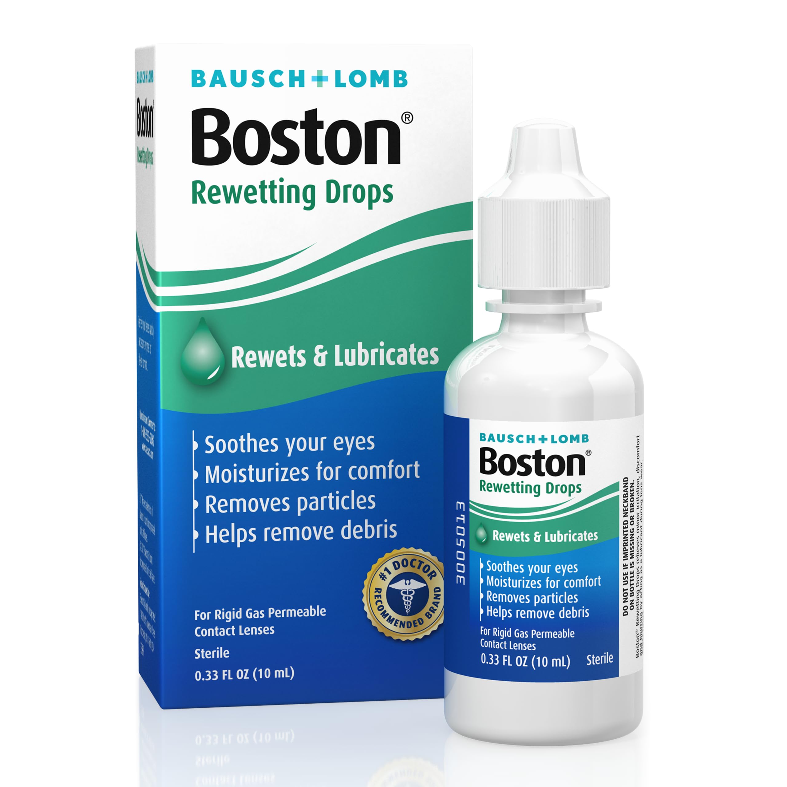 Boston Contact Lens Solution, Rewetting Solution for Gas Permeable Contact Lenses, 0.33 Fl