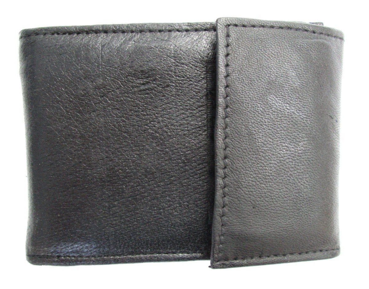 Dangerous Threads Mens Black Leather Wallet Lamb Bifold W Coin Pouch 795 - Image 4