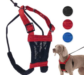 Sporn No Pull Dog Harness, Red Mesh Dog Harness, Durable Nylon Anti Pull Dog Harness, Brea