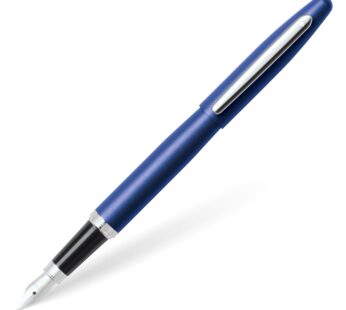 Sheaffer VFM Neon Blue Fountain Pen with Chrome Trim and Fine Nib