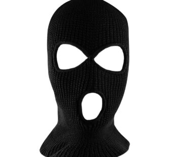 Knit Sew Acrylic Outdoor Full Face Cover Thermal Ski Mask by Super Z Outlet, Black, One Si