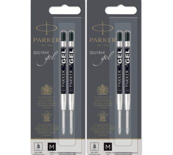 Parker Gel Refill for Ballpoint Pens Medium Point Black Ink 4-Total refills