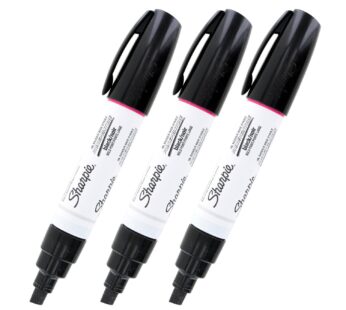 Sharpie Oil-Based Paint Marker, Bold Point, Black Ink, Pack of 3