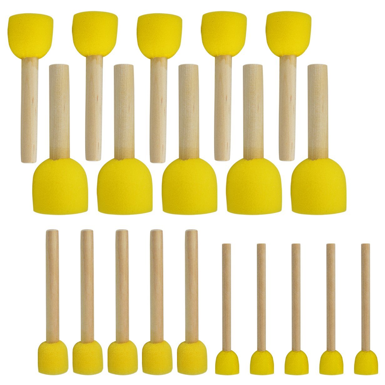 20 PCS Round Sponges Brush Set Kids Painting Tools - Pistha Sponge Painting Stippler Set D