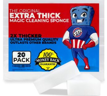 STK 20 Pack Extra Thick Magic Cleaning Pads – Eraser Sponge for All Surfaces – Kitchen-Bat