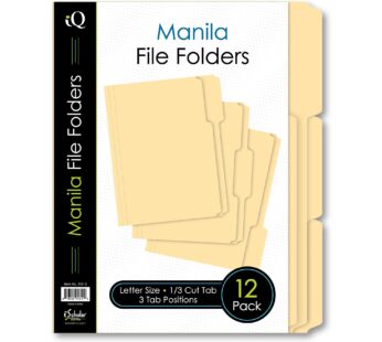 iScholar Manila File Folders, Letter Size, 12 Pack (31012)