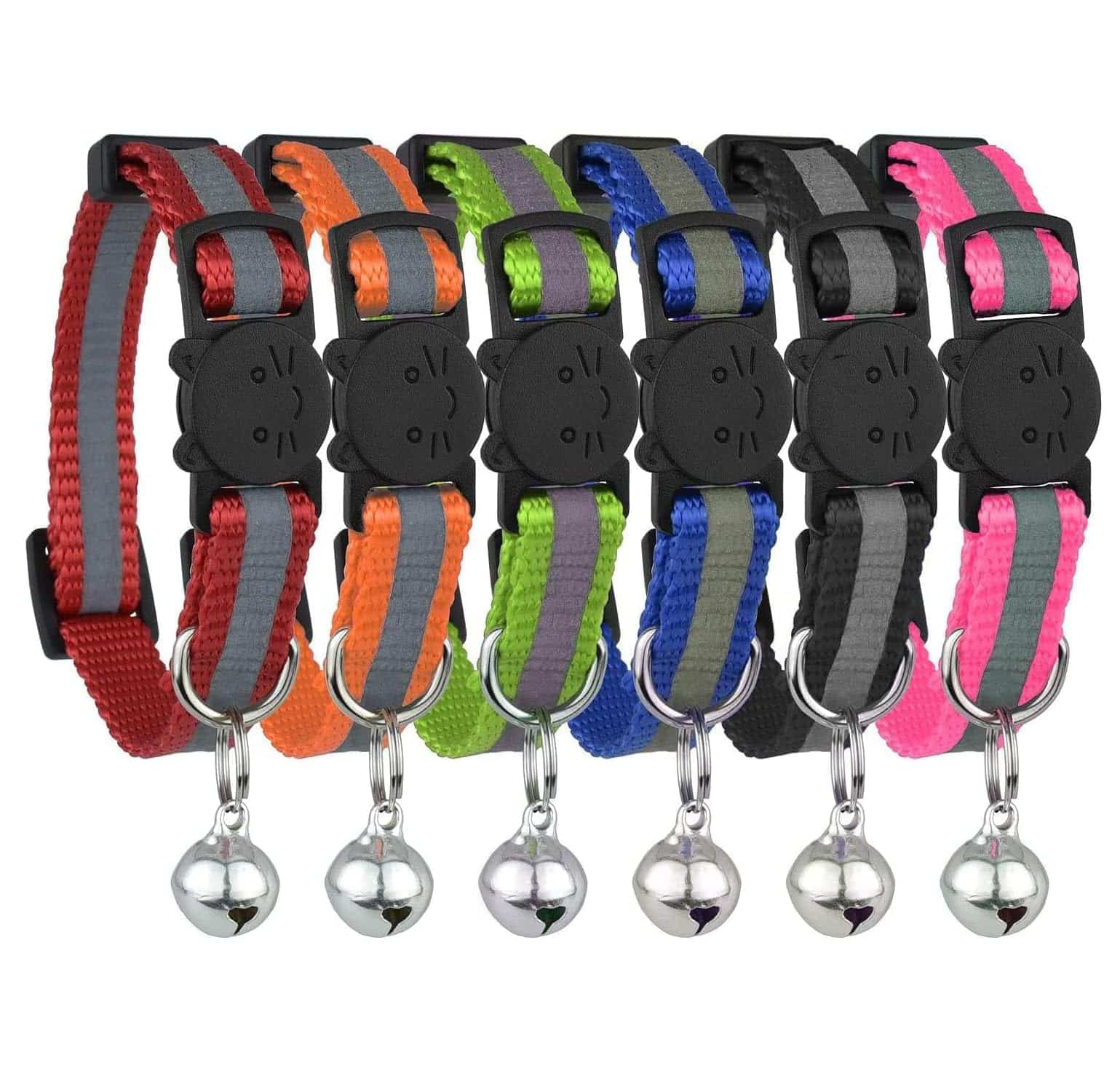 Upgraded Version - Reflective Cat Collar with Bell, Set of 6, Solid & Safe Collars for Cat - Image 2