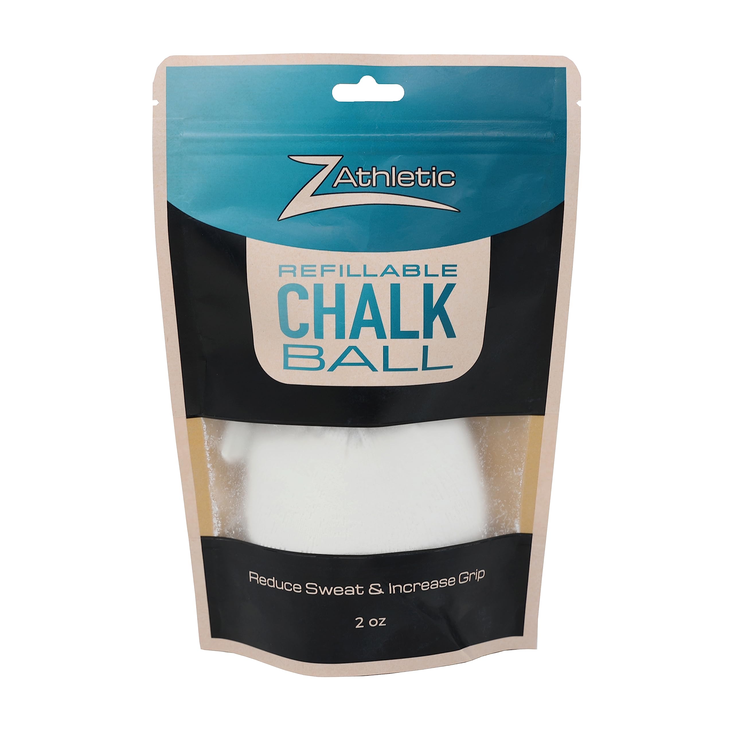 Z Athletic Gym Chalk Ball for Rock Climbing, Gymnastics, and Weightlifting, 2oz Refillable - Image 2