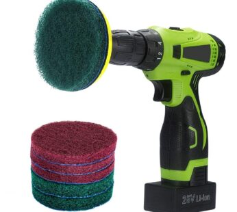 Kichwit 4 Inch Drill Power Brush Tile Scrubber Scouring Pads Cleaning Kit, Includes Drill