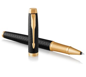 Parker IM Rollerball Pen, Premium Black and Gold with Fine Point Black Ink Refill (1931660