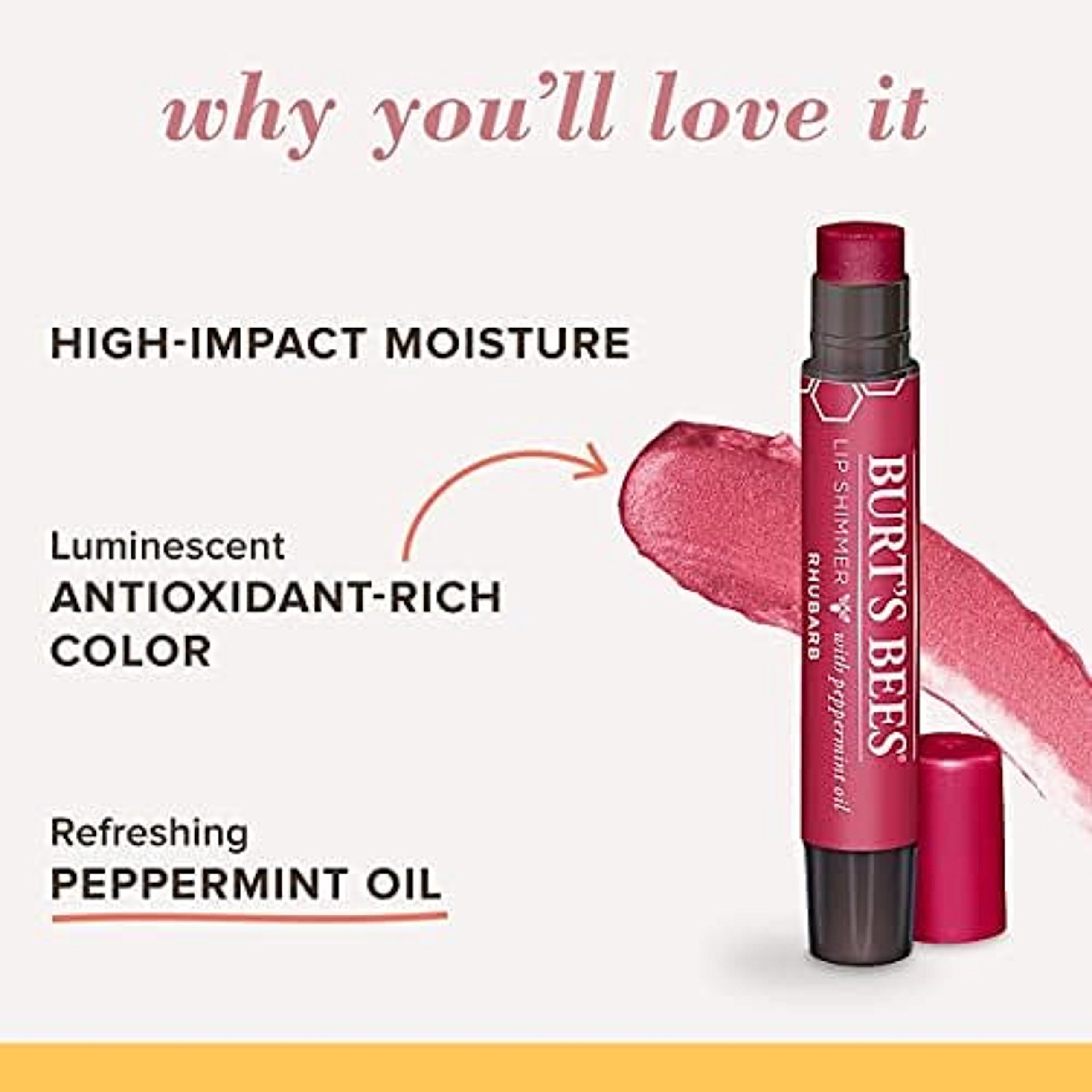 Burt's Bees Shimmer Lip Tint Set, Tinted Lip Balm Stick, Moisturizing for All Day Hydratio - Image 6
