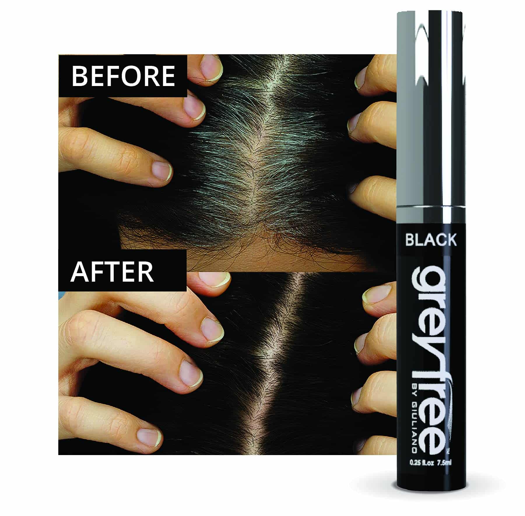 Greyfree Root Touch-Up Hair Mascara Black Temporary Gray Roots Concealer - Image 4