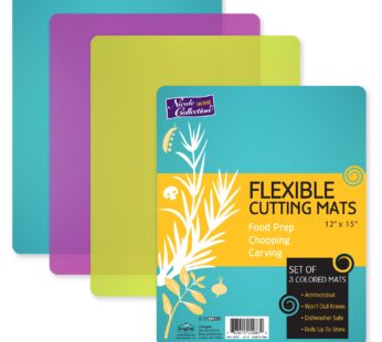 Flexible 3 Colored Cutting Board Mats set, Plastic, Colorful For Kitchen