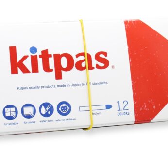 ????? Kitpas Crayon Medium 12 Colours – Bright, Bold Crayons for Almost any Surface includ