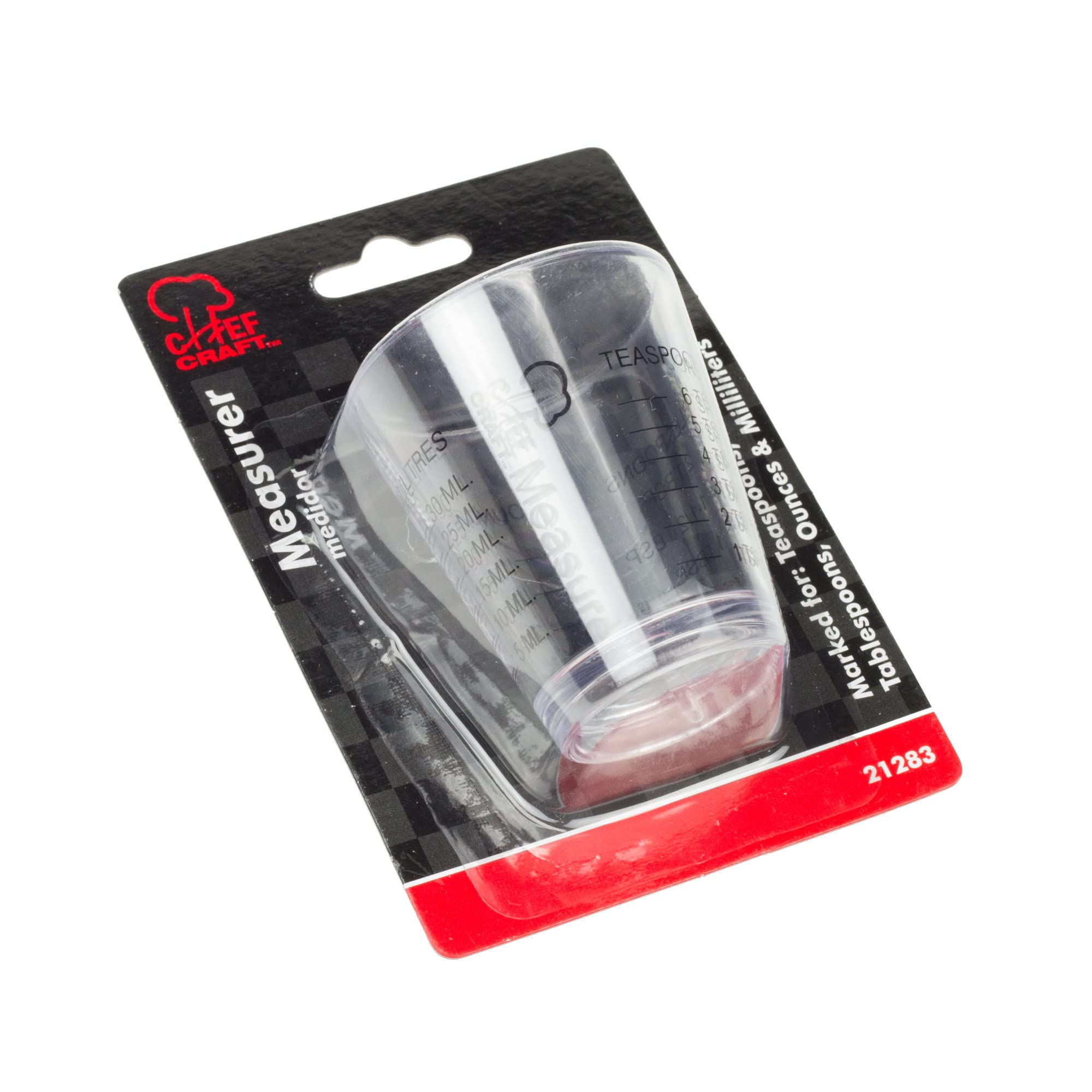 Chef Craft Classic Plastic Shot Glass Measurer, 1 ounce teaspoon/tablespoon, Clear - Image 2