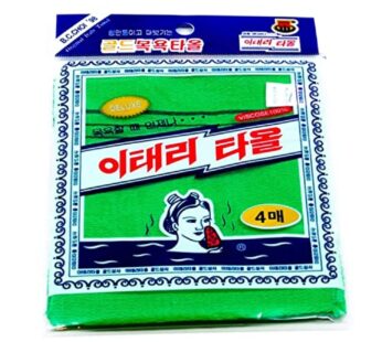 GOLDSANGSA Songwol Towel Exfoliating Towel Bath Washcloth 4 Pcs (Green) for Dead Skin