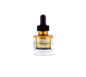 Dr. Ph. Martin’s Iridescent Calligraphy Color (11R) Ink Bottle, Copper Plate Gold
