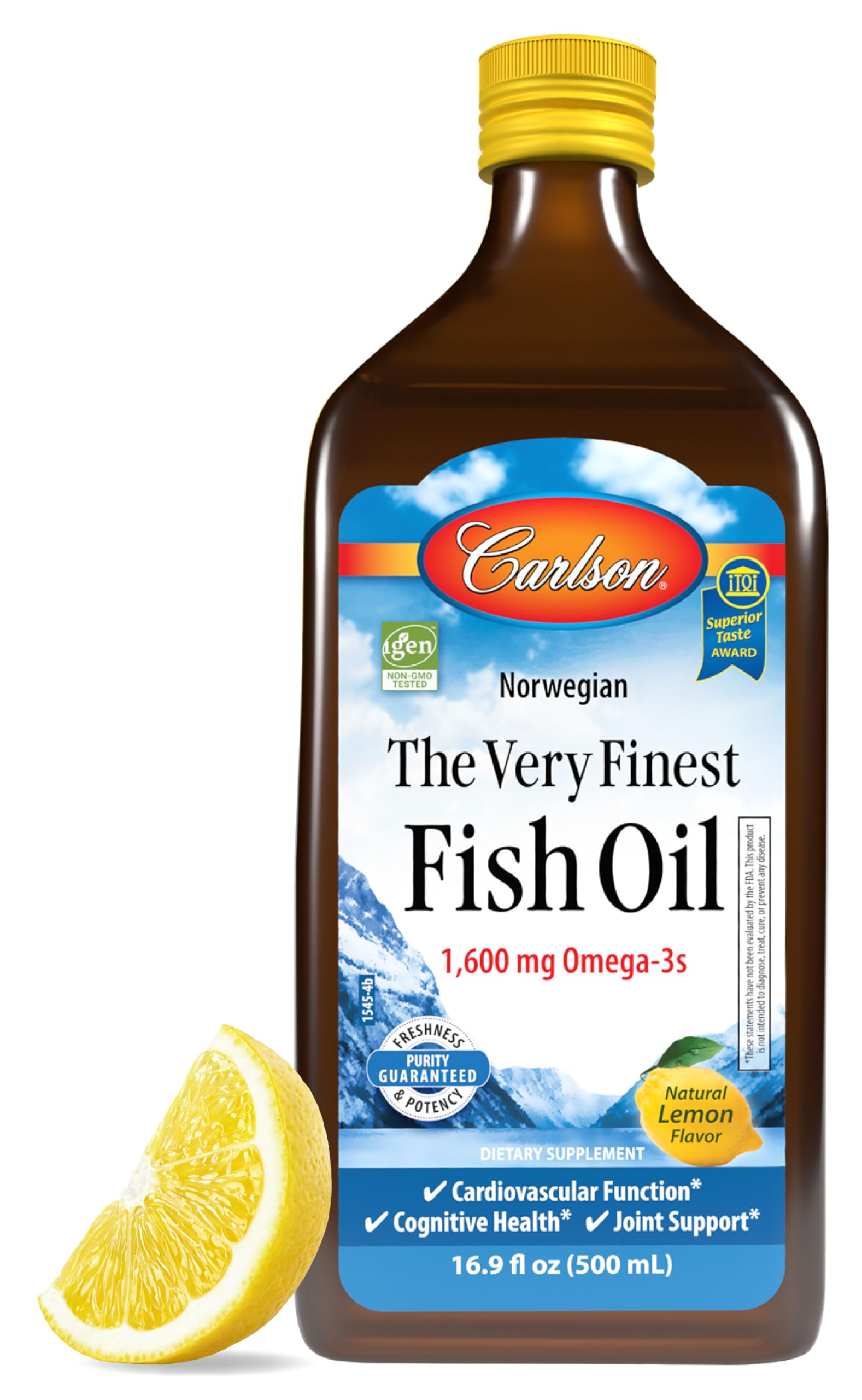 Carlson Labs Very Finest Fish Oil Nutritional Supplement, Lemon, 16.9 Fluid Ounce - Image 2