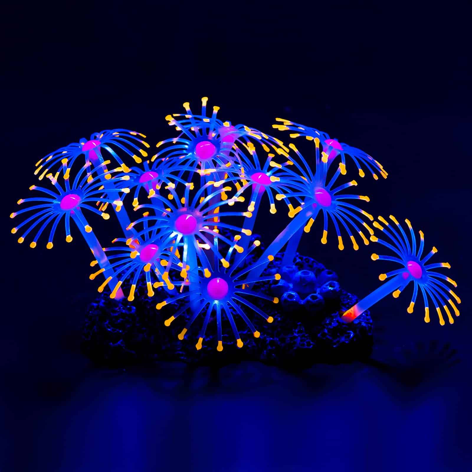 Uniclife Glowing Effect Artificial Coral Plant for Fish Tank, Decorative Aquarium Ornament