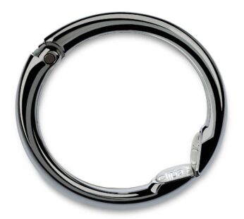 Clipa Bag Hanger – Polished Hematite PVD – The Ring That Opens Into a Hook and Hangs in Ju