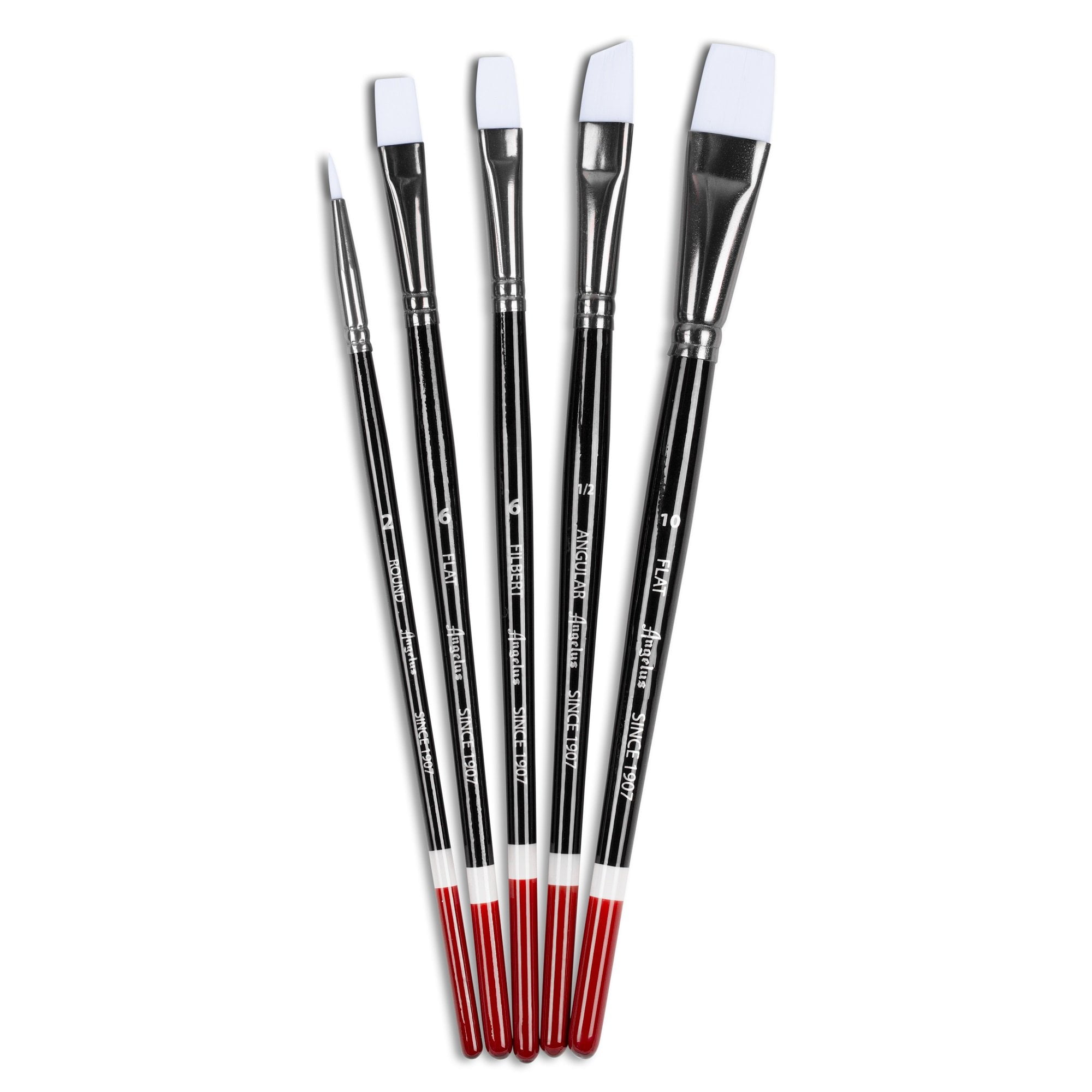 Angelus Paint Brush Set Round Flat Angular Artist Acrylic Paint Brush Set Shoe paint Brush