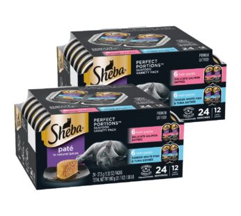 SHEBA Perfect Portions Cuts in Gravy Wet Cat Food Trays (24 Count, 48 Servings), Delicate