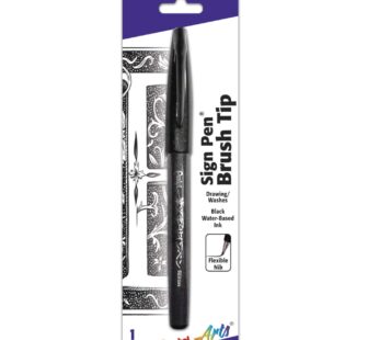 Pentel Arts Sign Pen Touch, Fude Brush Tip, Black Ink – 1 Pack (SES15NBPA)