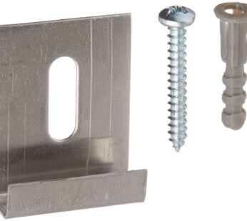 Slide-Co 193672 Mirror Hanger Clip, Stainless Steel J-Style, Accepts 1/4 In. Glass (6 Pack
