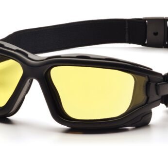 Pyramex I-Force Sporty Dual Pane Anti-Fog Goggle, Black Frame/Amber Anti-Fog Lens