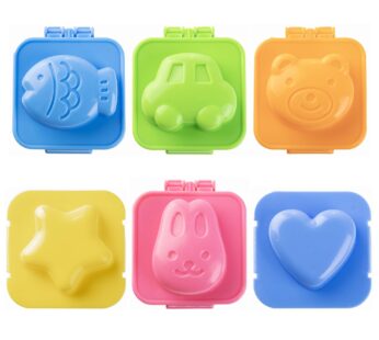 YunKo 6Pcs Egg Rice Mold Hard Boiled Egg Mold Fish Car Heart Shape Onigiri Mold Rice Ball