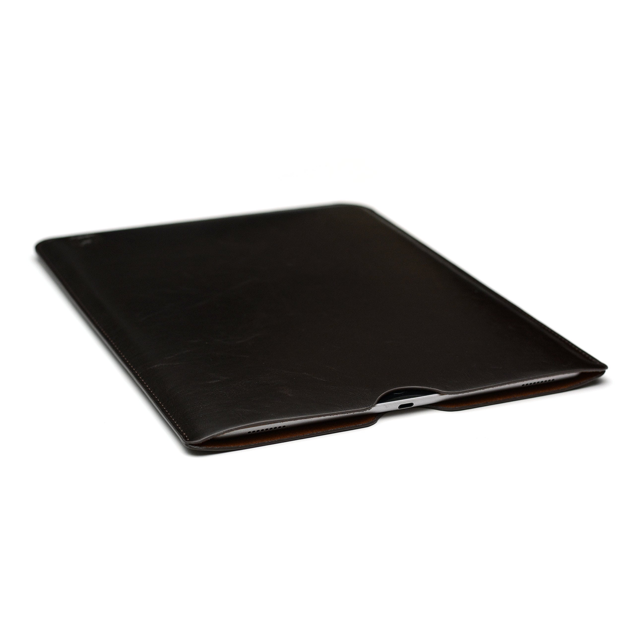 Dockem Executive Sleeve for iPad Pro 12.9 (2015 & 2017): Premium Dark Brown Synthetic/Vega