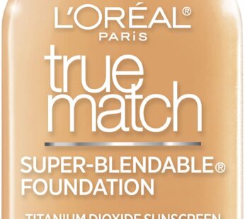 L’Oreal Paris Makeup True Match Super-Blendable Liquid Foundation, Fresh Beige W4.5, 1 Fl
