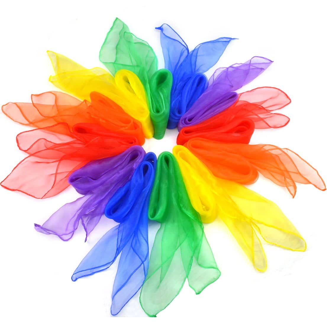 Jmkcoz 12pcs Square Juggling Silk Dance Scarves Magic Tricks Performance Props Accessories