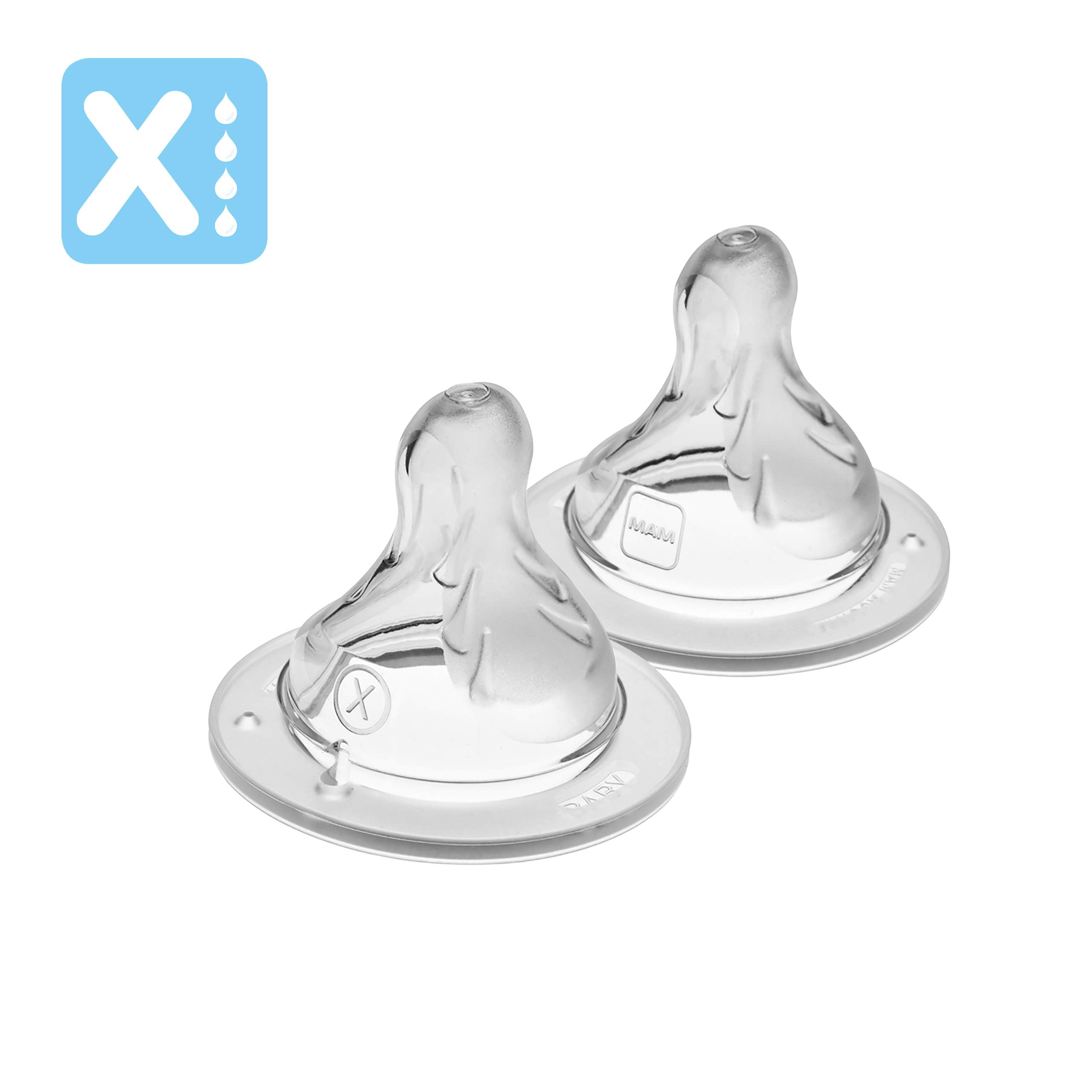MAM Bottle Nipples Extra Fast Flow Nipple Level 4, for 6+ Months, SkinSoft Silicone Nipple - Image 2