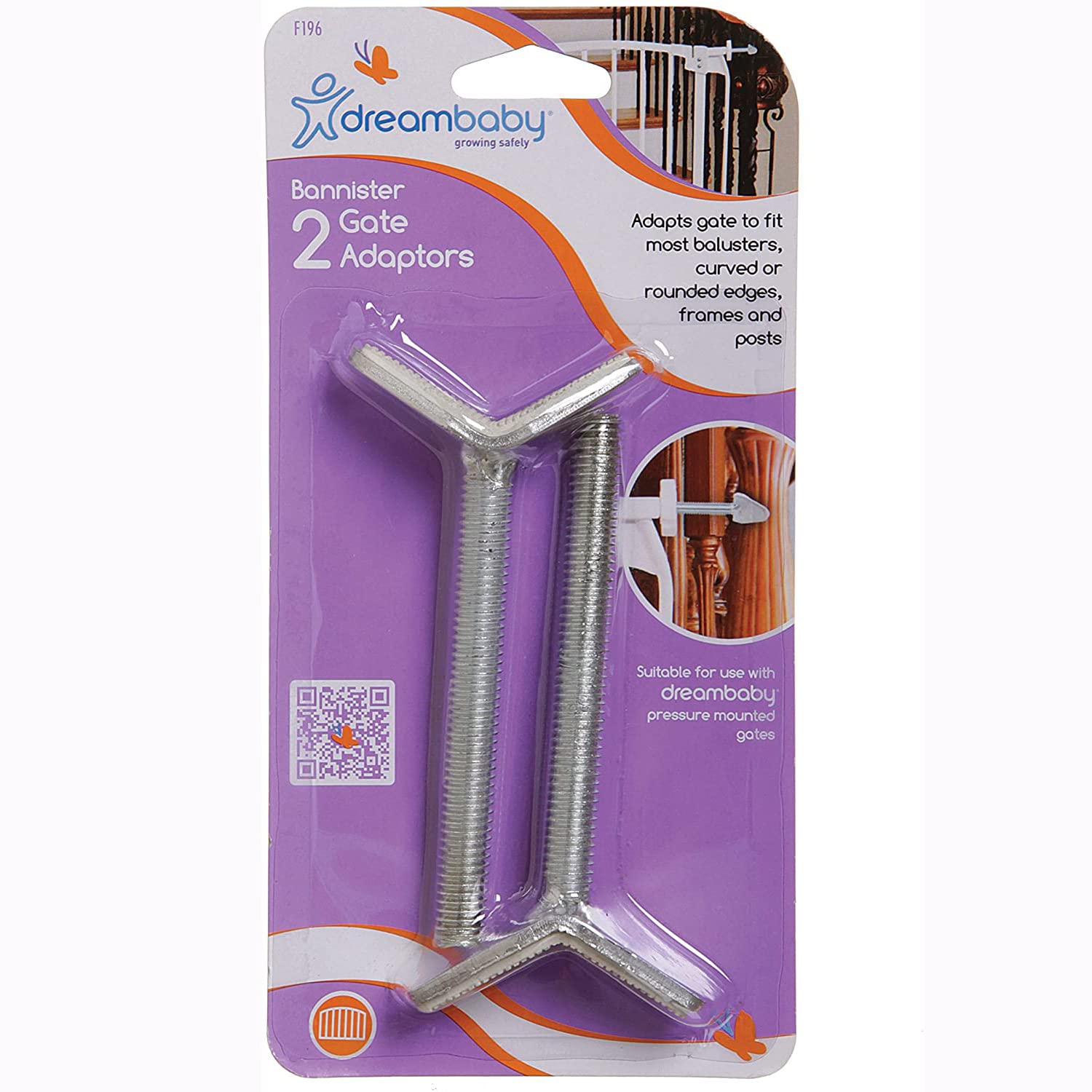 Dreambaby Y-Shaped Spindle Rod Banister Gate Adaptors - For Dreambaby Pressure Mounted Gat - Image 6