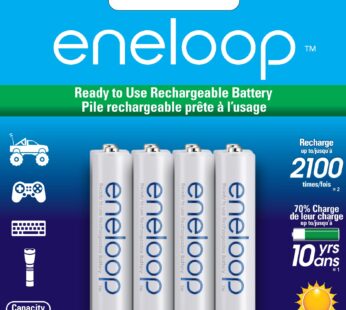 Eneloop Panasonic BK-4MCCA8BA AAA 2100 Cycle Ni-MH Pre-Charged Rechargeable Batteries, 8-B